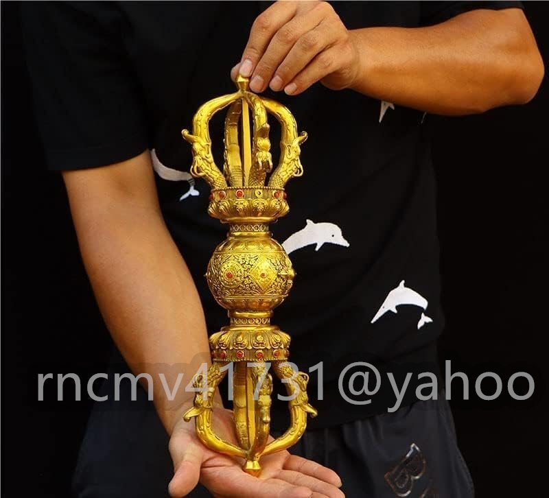 五鈷杵 密教法具 チベット お守り 大々型 金剛杵寺院仏具 手道具 金剛杵真鍮仏具拍卖