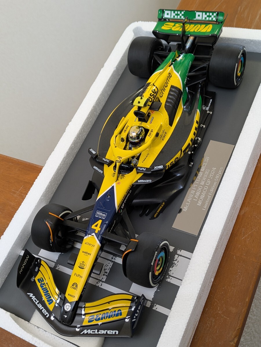☆ 新品美品!PMA1/18 マクラーレン MCL38 モナコGP 2024 #4 L.ノリス 没後30年 A.セナに捧げる特別カラーリング仕様 ☆ 拍卖
