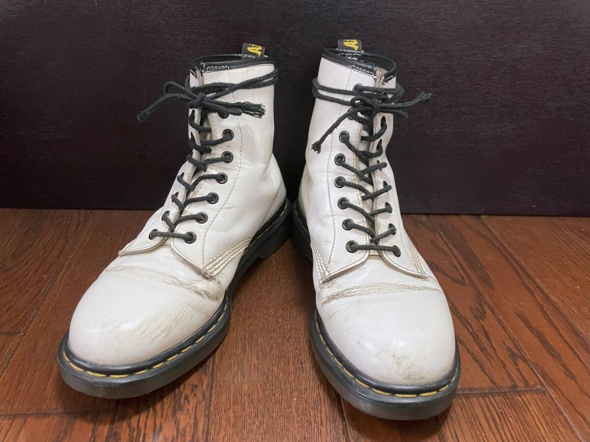 英国製ドクターマーチン Dr.Martens 8ホール 編み上げ ブーツ UK6 25cm 白 ホワイト MADE IN ENGLAND拍卖