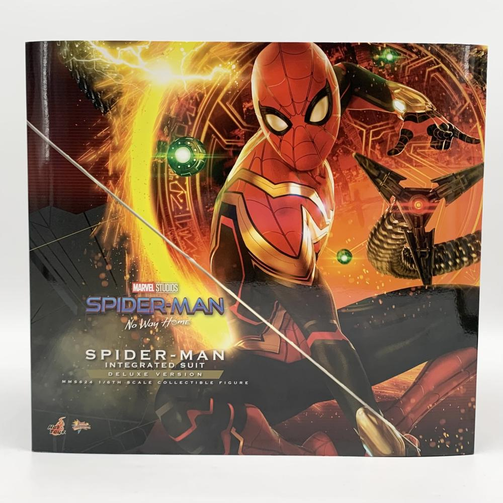 【中古】開封 ホットトイズ ムービー・マスターピース 1/6 MM#624 スパイダーマン(インテグレーテッドスーツ版)ボーナスアクセサリー付き拍卖