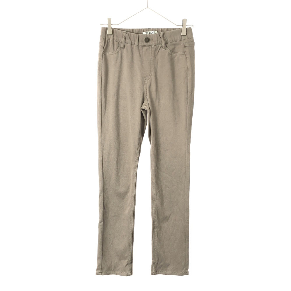 未使用 SNIDEL スナイデル コンフォート スキニーパンツ ブラウンベージュ タグ付き ウエストゴム SWFP211150 レディース拍卖