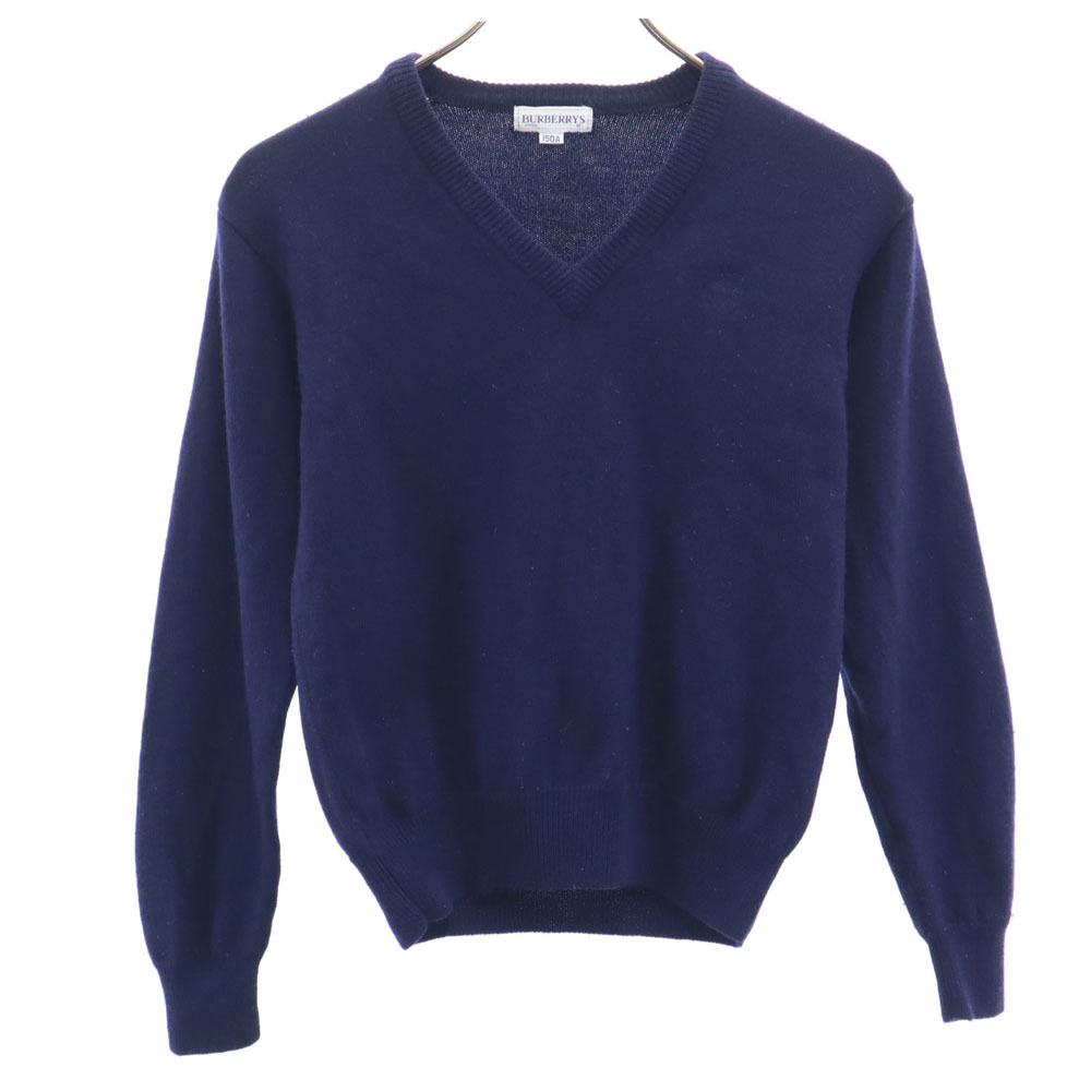 Burberrys バーバリーズ 90s オールド 長袖 Vネック セーター 150 ネイビー ニット キッズ拍卖