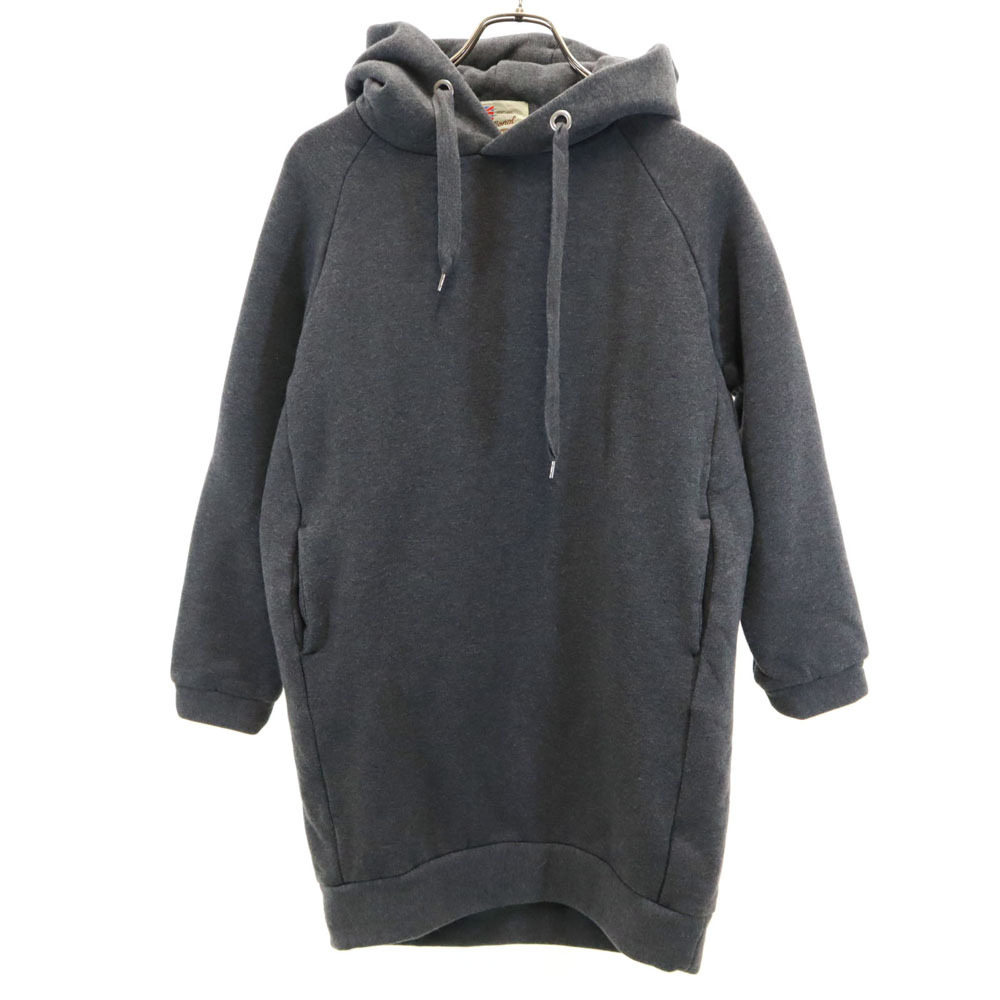 Traditional Weatherwear トラディショナルウェザーウェア 日本製 長袖 ロング スウェットパーカー M チャコールグレー 裏起毛 レディース拍卖