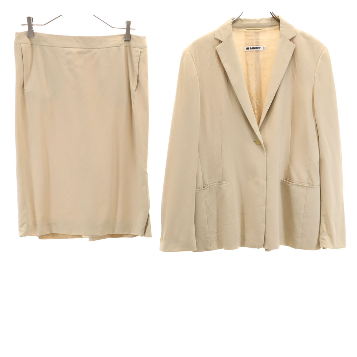 JIL SANDER ジルサンダー スカートスーツ 上下セットアップ 38 ベージュ レディース拍卖