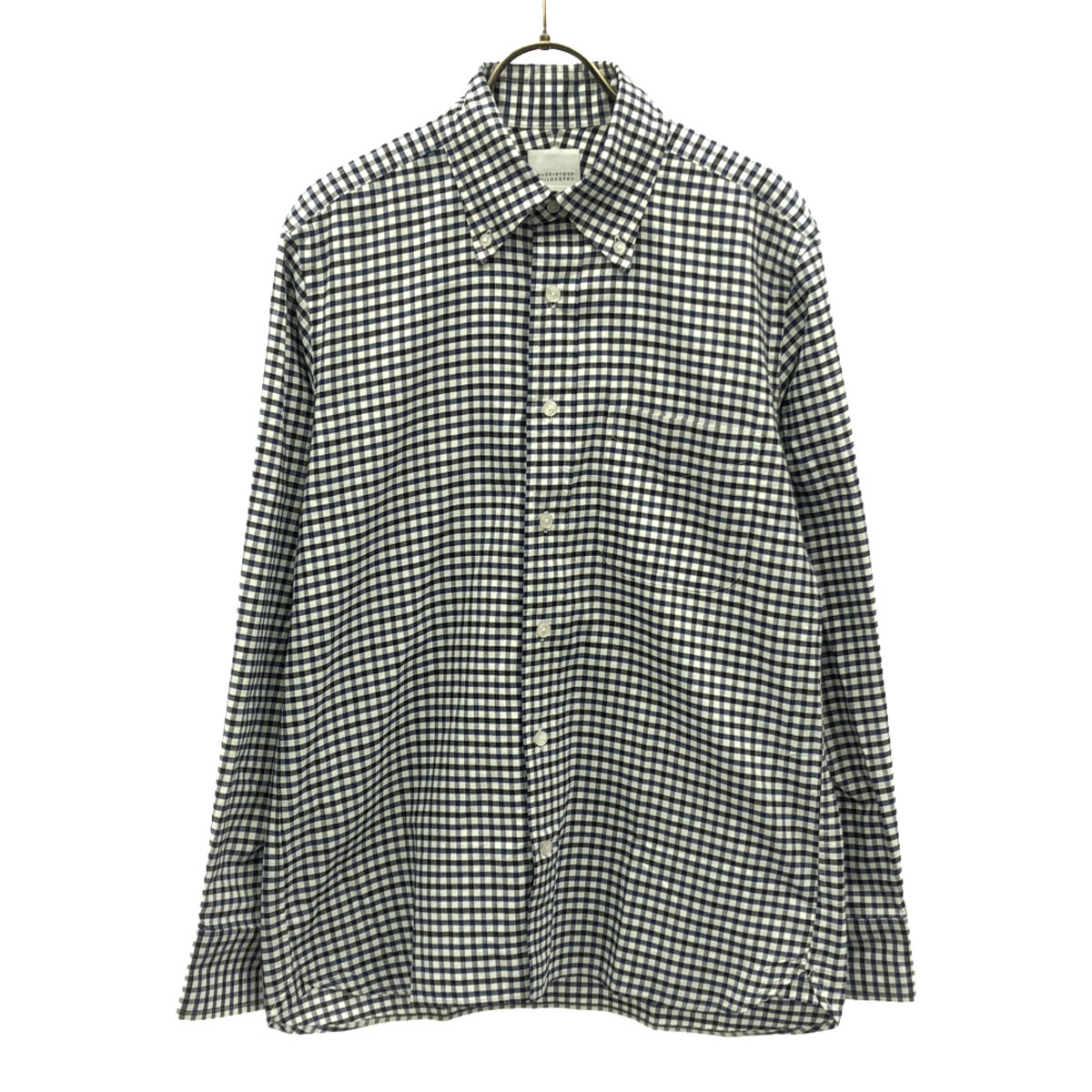 MACKINTOSH PHILOSOPHY マッキントッシュフィロソフィー 三陽商会 チェック柄 長袖 ボタンダウンシャツ 38 ネイビー系 メンズ拍卖