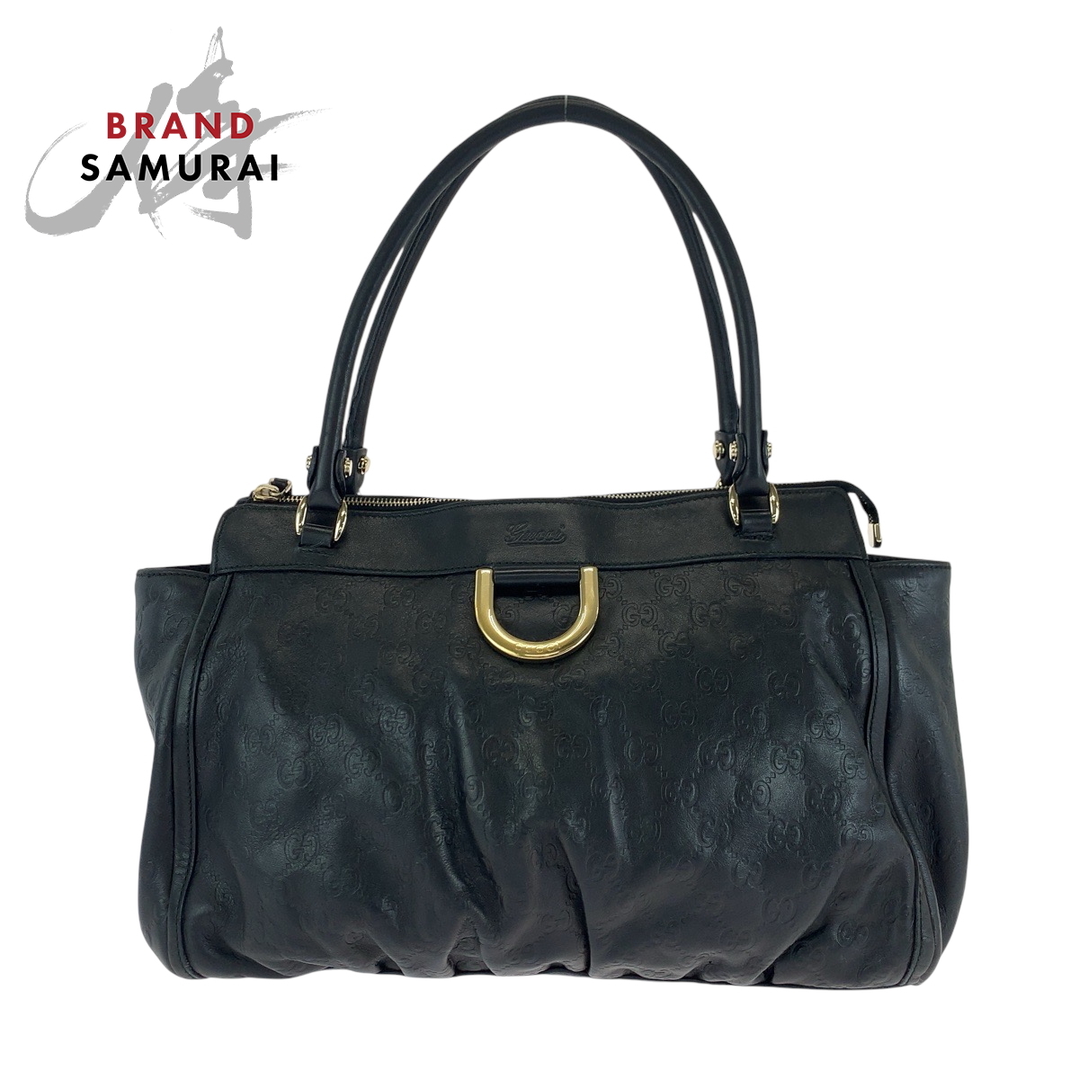 美品 GUCCI グッチ アビー ブラック シルバー金具 レザー 189831 トートバッグ ショルダーバッグ レディース 500330拍卖