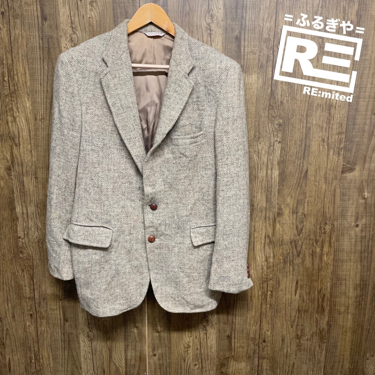 ハリスツイード テーラードジャケット L ~XL相当 3438拍卖