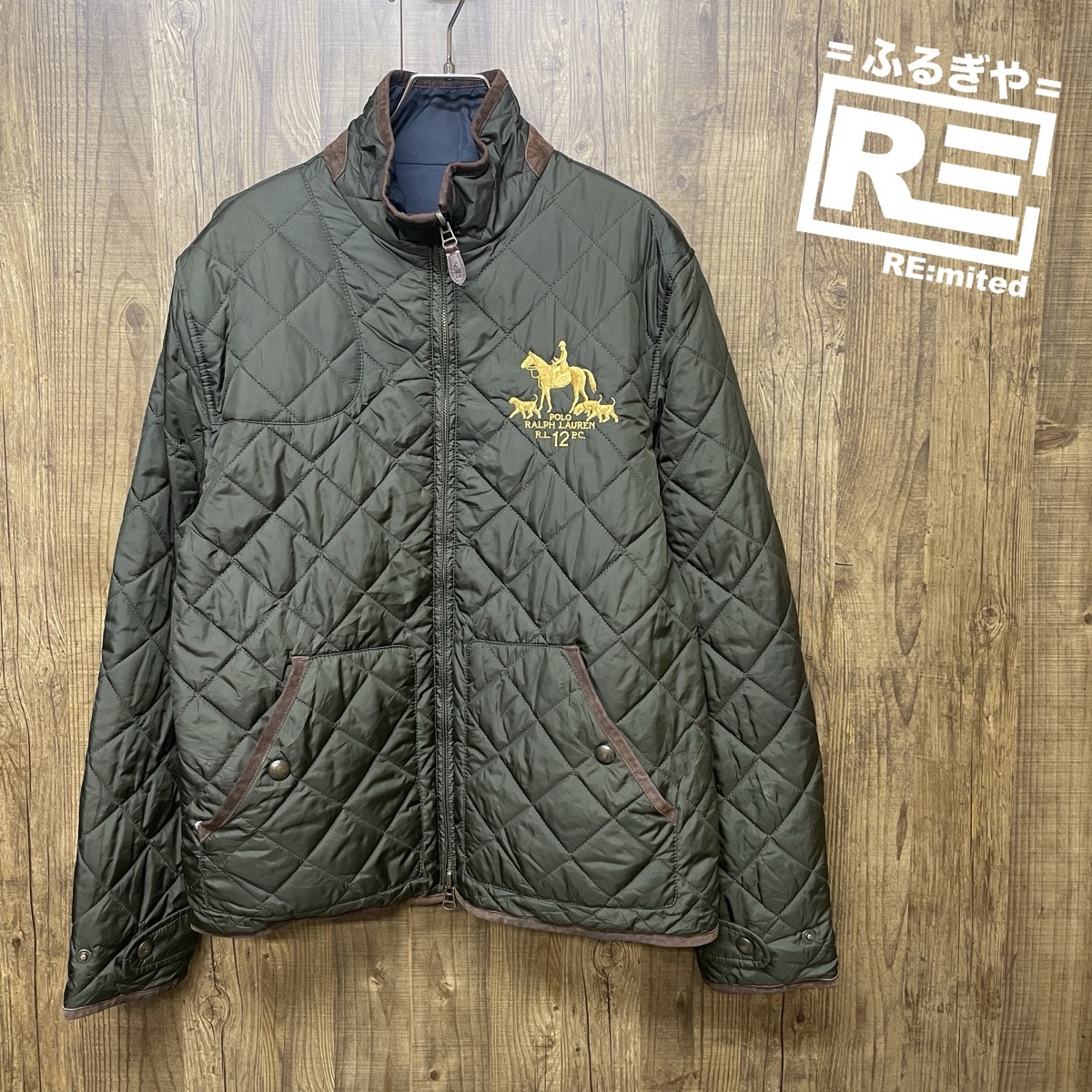M POLO RALPH LAUREN ポロラルフローレン キルティングジャケット ナイロンジャケット リバーシブル 4979拍卖