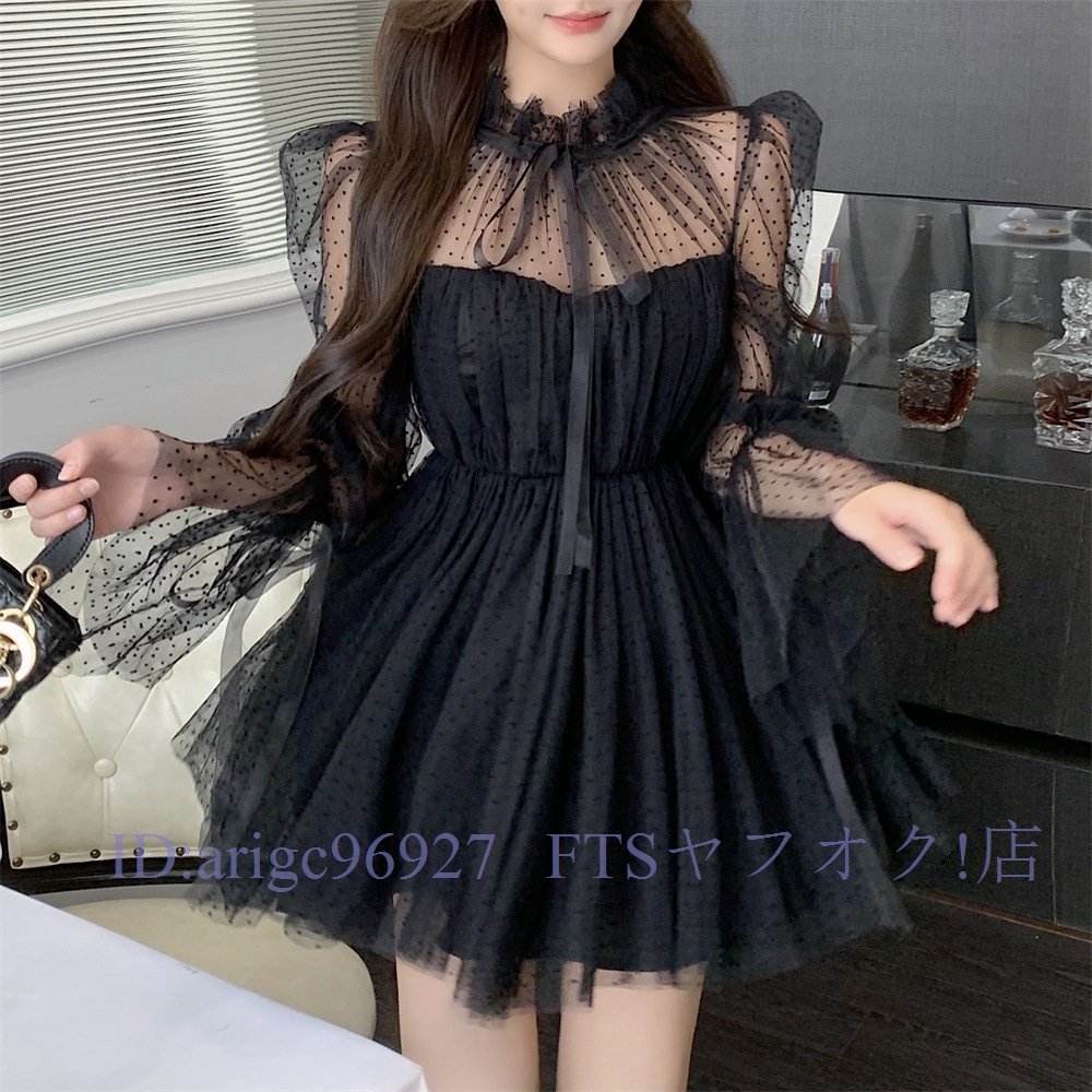 A5955☆新品大人気 ワンピースレディース 20代30代40代 着心地抜群 sexy 極美品 ドレス 長袖 ミニ丈 black拍卖
