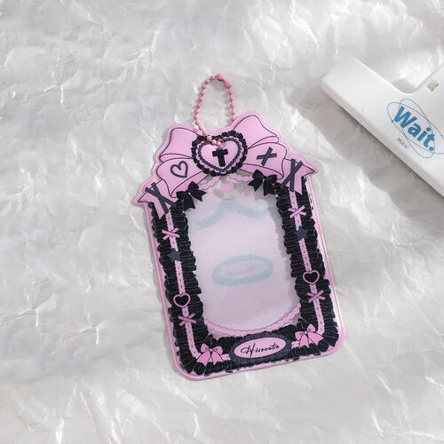トレカケース ロリータ リボン 韓国 フリル 推し活 KPOP ライブ ダークピンク ST0122 M01拍卖