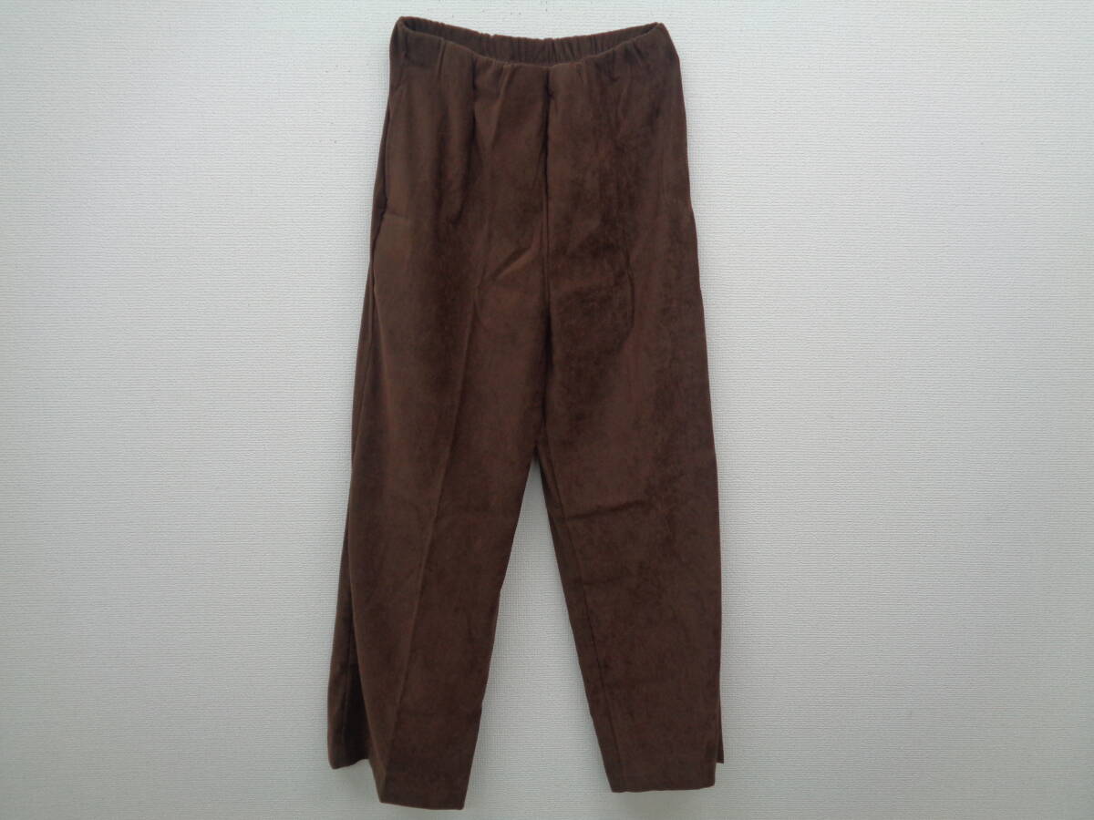 秀英産業 スウェード調ワイドパンツ パンツ LLサイズ ブラウン 【A0108】拍卖