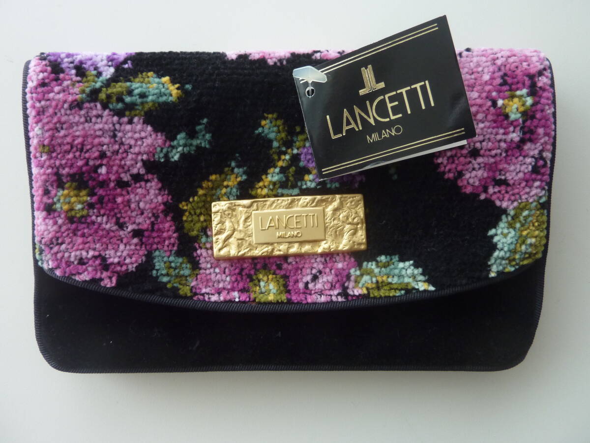 未使用 日本製 LANCHETTI ランチェッティ シェニール織 ポケットティッシュケース ポーチ ※箱なし発送 拍卖