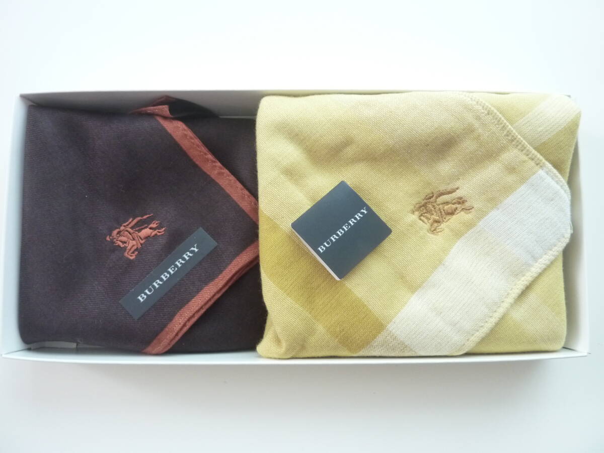 未使用 日本製 BURBERRY バーバリー ハンカチ&大判タオルハンカチ ※箱なし発送拍卖