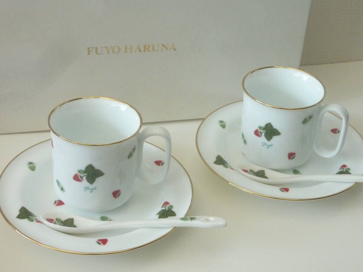 未使用 FUYO HARUNA コーヒー ペア カップ&ソーサー ストロベリー拍卖