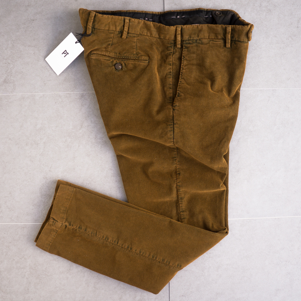 新品★ PT TORINO ストレッチ コーデュロイ パンツ ガーメントダイ 48 送料込 メンズ ブラウン ピーティー トリノ SPARK拍卖