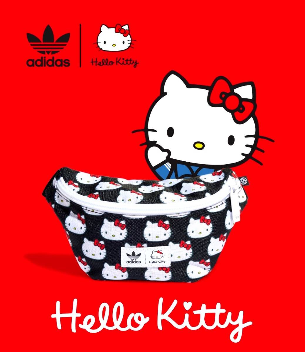 #古着屋大和 完売 展示品 限定 子供 キッズ レディース adidas サンリオ キティちゃん コラボ ウエストバッグ ボディバッグ ウエストポーチ拍卖