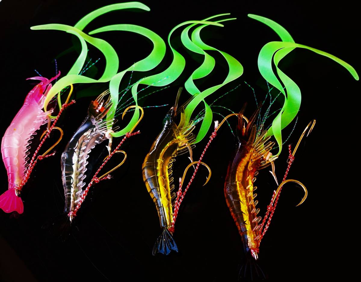 真鯛釣るなら【エビラバ シュリンプ4種+カーリー【夜光グリーン】】タイラバ マダイ ヒラマサ ブリ アマダイ ヤマガブランクスリョービ拍卖