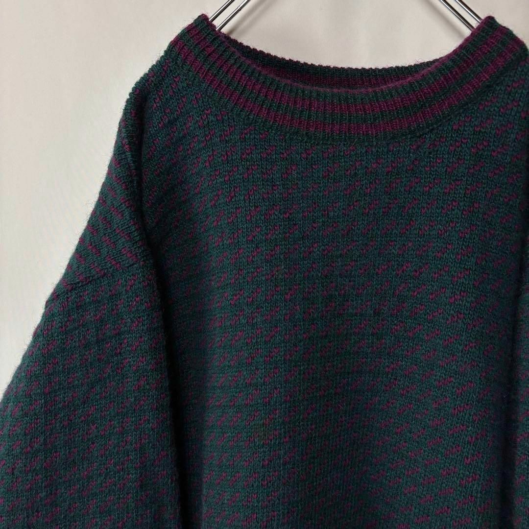 ノルウェー製 L.L.BEAN バーズアイ セーター ニット 古着 Lサイズ グリーン拍卖