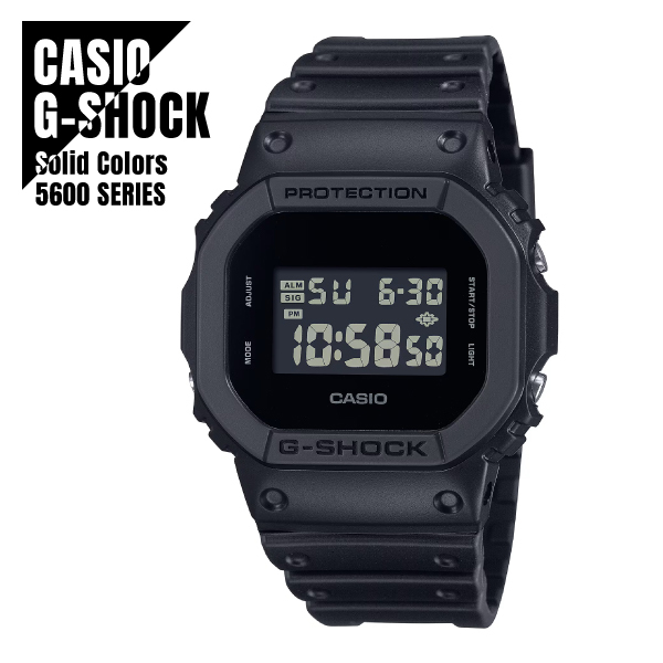 国内正規品 CASIO カシオ G-SHOCK Gショック ソリッドカラーズ オールブラック LEDライト DW-5600UBB-1JF 腕時計 メンズ拍卖