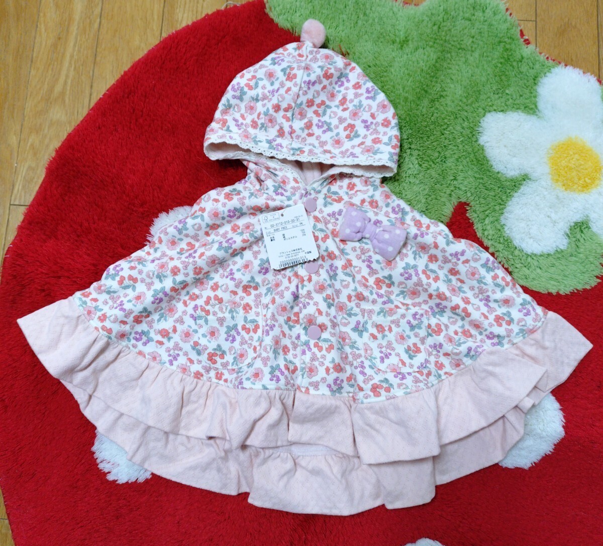 新品 ブランシェス ベビー ポンチョ 女の子 子供服拍卖