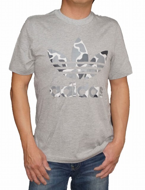 新品 ♪★ アディダス adidas オリジナルス 半袖Tシャツ グレー ロゴ メンズ トレフィル DH4766 メンズ 夏物 迷彩 表記サイズS ★ 21907拍卖