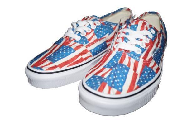 新品 ♪★ バンズ VANS スニーカー オーセンティック Free Flag 星条旗 メンズ Authentic 赤 レッド ホワイト 白 US8 26.0 ★ 19309拍卖