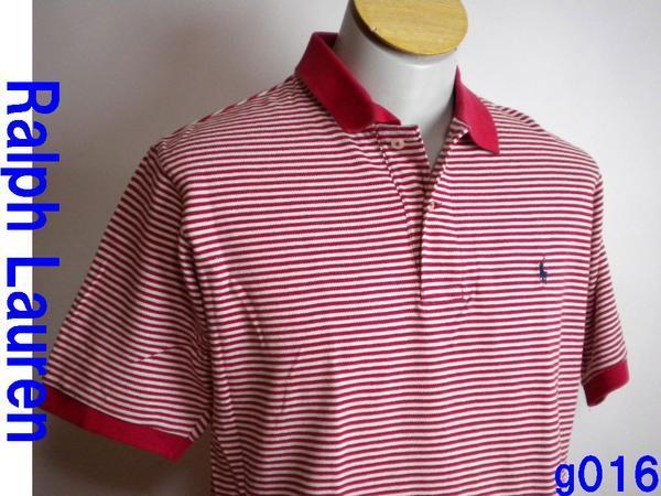 美品 ◆ ラルフローレン 半袖ポロシャツ 赤白 M ◆ g016拍卖