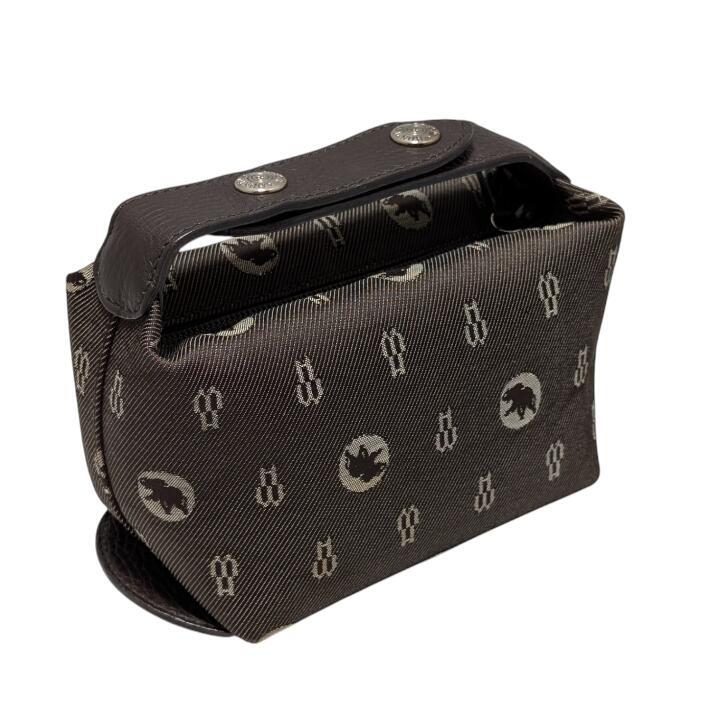 新品同様 ハンティングワールド ポーチ ロゴ キャンバス レザー HUNTING WORLD 化粧ポーチ コスメポーチ 【中古】拍卖