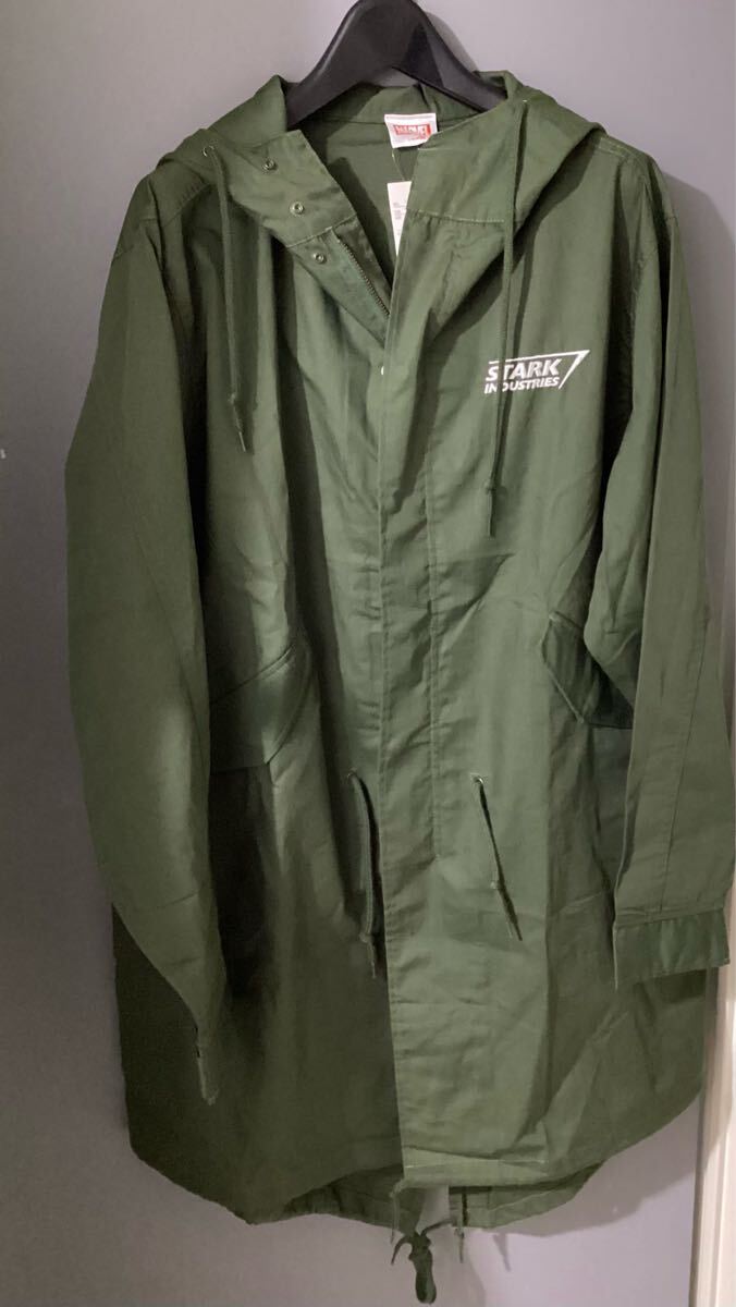 スタークインダストリーズ◎STARK INDUSTRIES モッズコート ◎Lサイズ◎カーキ◎男女兼用◎長期保管デッドストック未着用◇マーベルMARVEL拍卖