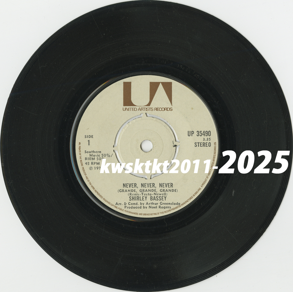 UP-35490★Sirley bassey Never, Never, Never/Day by Day拍卖