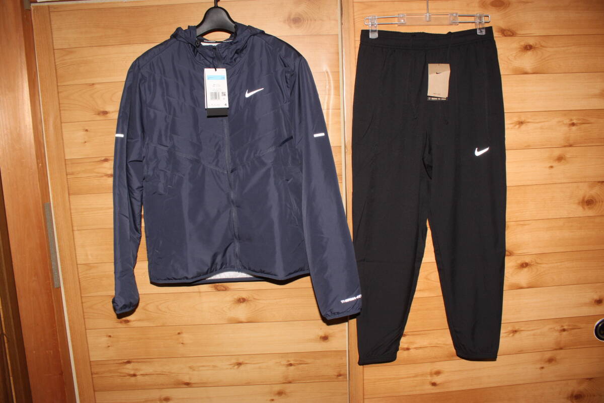 未使用 メンズM 紺黒 ナイキNIKE ランニングウエア 上下セット 送料無料即決拍卖