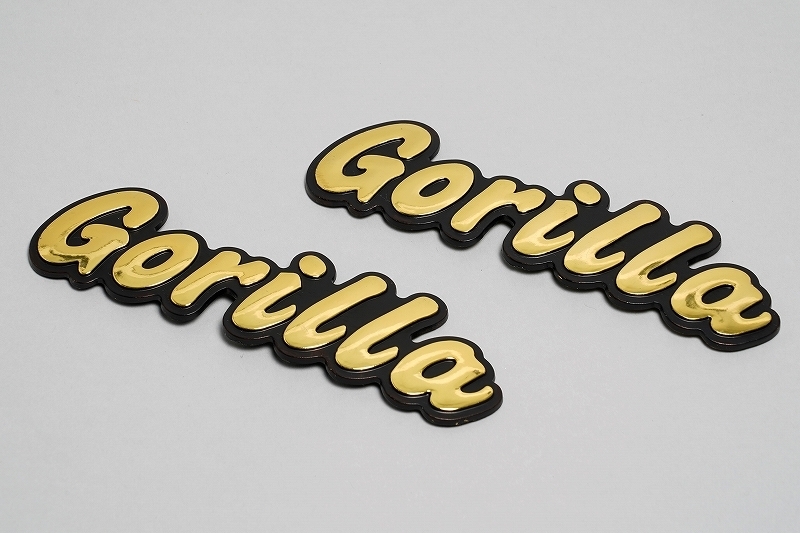 ゴリラ(Gorilla) ガソリンタンク用立体エンブレム 左右セット ゴールド拍卖