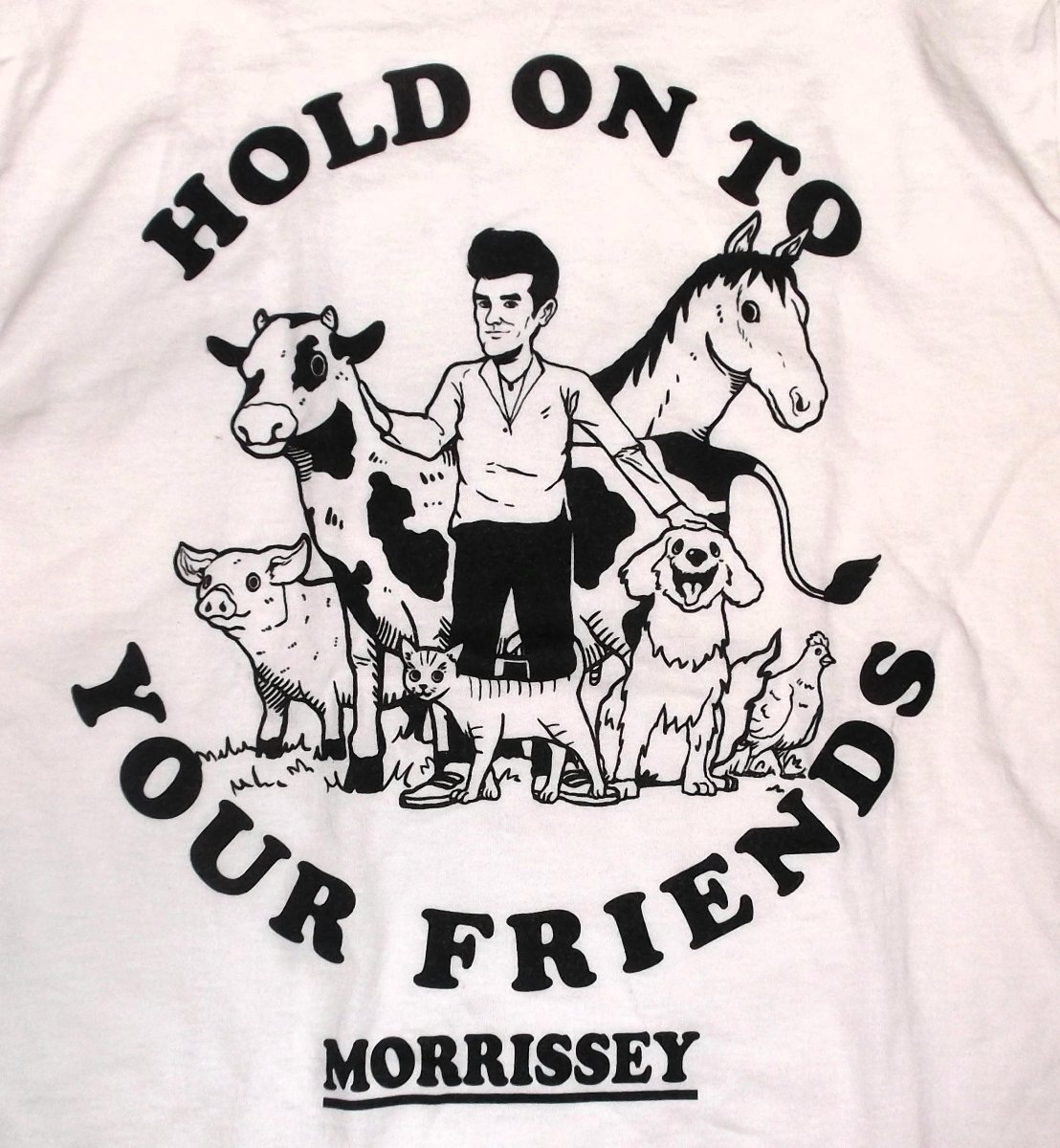 ★モリッシー Tシャツ MORRISSEY HOLD ON TO YOUR FRIENDS - L 正規品 ザ・スミス oasis beck nyd 動物保護拍卖
