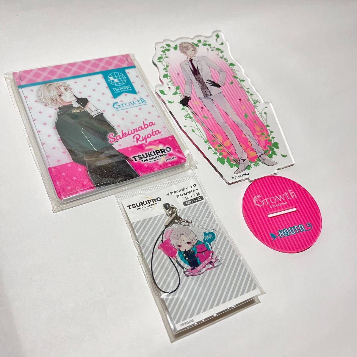 【ツキプロ】コンパクトミラー イヤホンジャックアクセサリー アクリルスタンド 3個セット【桜庭涼太】拍卖