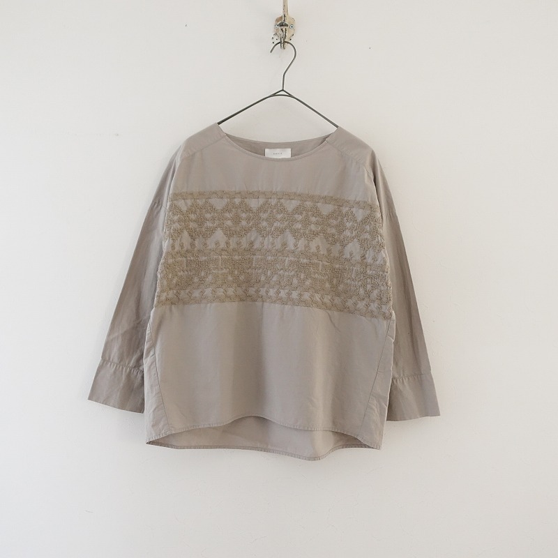 //かぐれ kagure *コットンエンブロイダリープルオーバーブラウス*Fグレー長袖シャツロングスリーブ(33-2311-919)【51L32】拍卖
