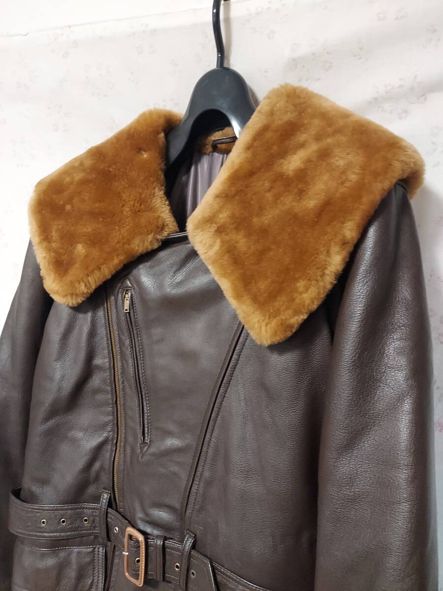 WILLIS&GEIGER U.S.Navy M-69E Transporter Coat US38 ゴートスキン レザーコート アルパカライナー ムートン襟 Deadstock 米国製 VINTAGE拍卖