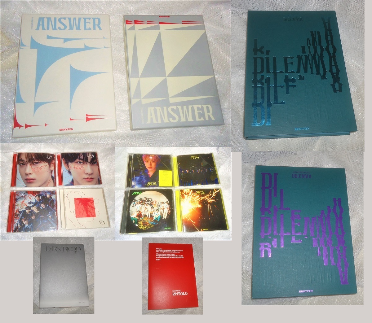 K-POP ENHYPEN CD セット DIMENSION:ANSWER 結 -YOU- DIMENSION:閃光 定め DARK BLOOD DIMENSION:DILEMMA ROMANCE:UNTOLD 中古拍卖