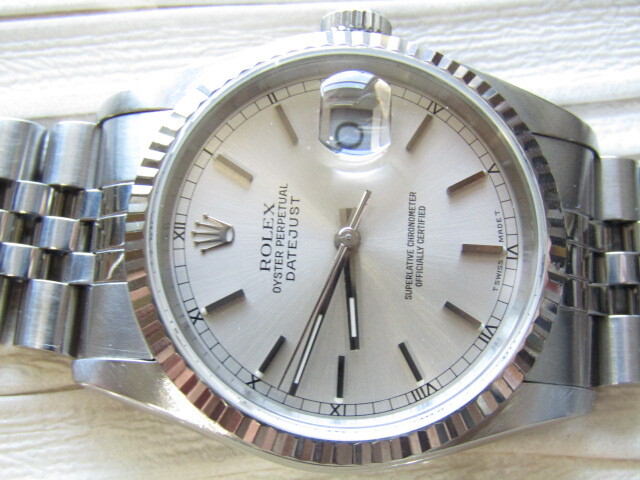 極美品 ロレックス 16234 完全OH済 グレーシルバー文字板拍卖