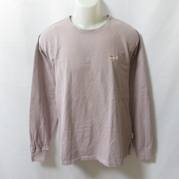 古着 メンズF FILA/フィラ オーバーサイズ Tシャツ 長袖 スポーツ カジュアル ロンT ラベンダー/ホワイト/レッド FL1866拍卖