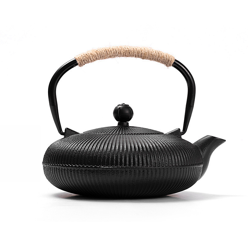 大人気新品上質鉄瓶 急須 鉄びん 鋳鉄 鉄分補給 提梁壺 茶壺 水壷 煮茶壷 茶道具 ティーポット0.8L拍卖