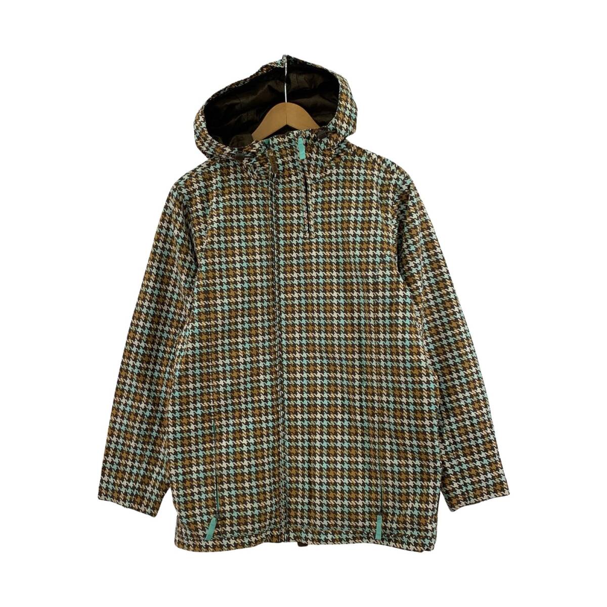BURTON バートン 千鳥格子柄 フーデッド 中綿 ジャケット sizeM/ブラウン×ライトグリーン拍卖