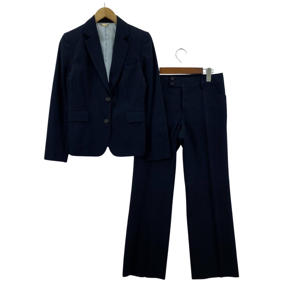 UNTITLED アンタイトル ストライプ スーツ ジャケット パンツ セットアップ size2/ネイビー拍卖