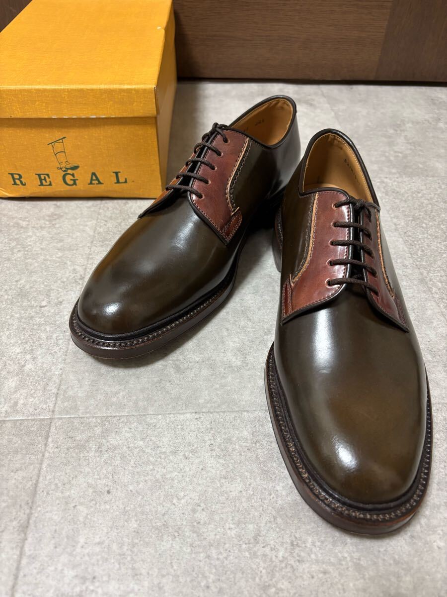 【新品】 REGAL 208S コードバン ブラウン 26.5cm プレーントゥ 革靴 ビジネスシューズ リーガル レザー ブラウン シューズ拍卖