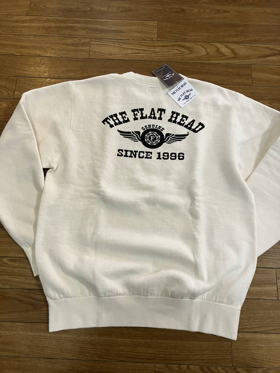 THE FLAT HEAD FN-SWC-101 SWEATSHIRT FLYING WHEEL アイボリー 44サイズ拍卖