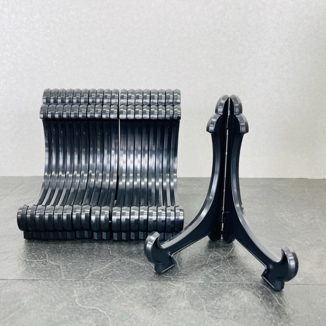 お皿立て 額立て 10点セット 【未使用品】小型イーゼル わにぞう ブラック L型 ディスプレイスタンド プラスチック / 511853 在★9拍卖