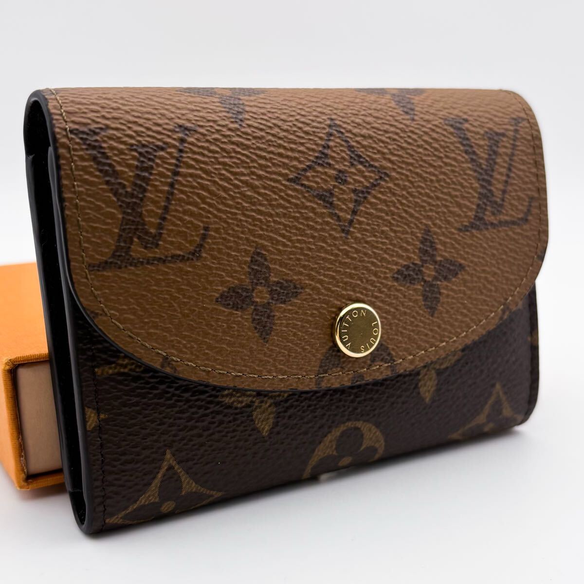 【極美品】ルイヴィトン モノグラムリバース ポルトモネロザリ コンパクト財布拍卖