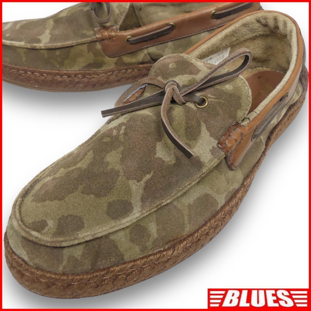 即決★スペイン製 gaimo★未使用 25cm レザーデッキシューズ ガイモ メンズ 40 迷彩 カモ柄 本革 スリッポン 本皮 モカシン拍卖