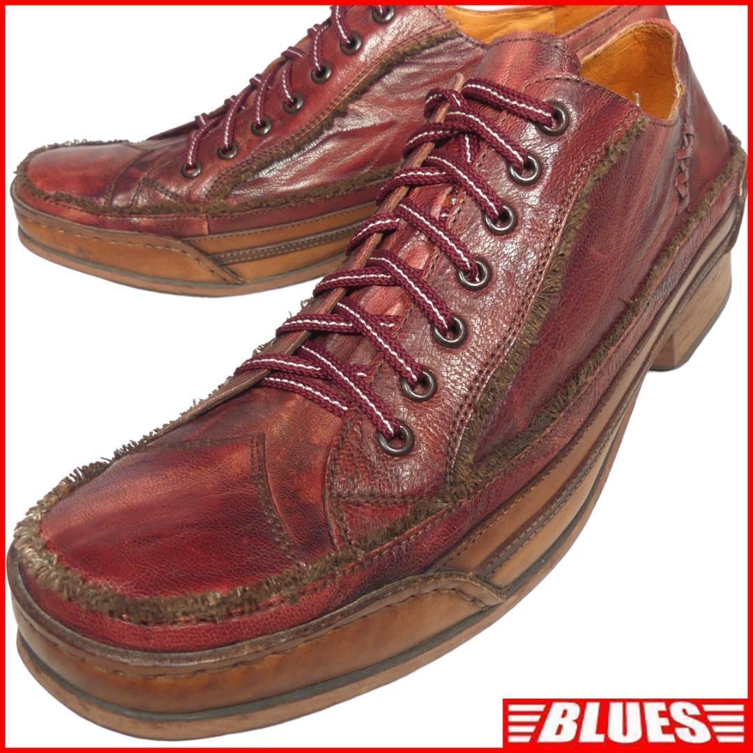 即決★abaca★26cm位 レザーレースアップシューズ アベイカ メンズ 42 赤 赤茶 本革 本皮 革靴拍卖