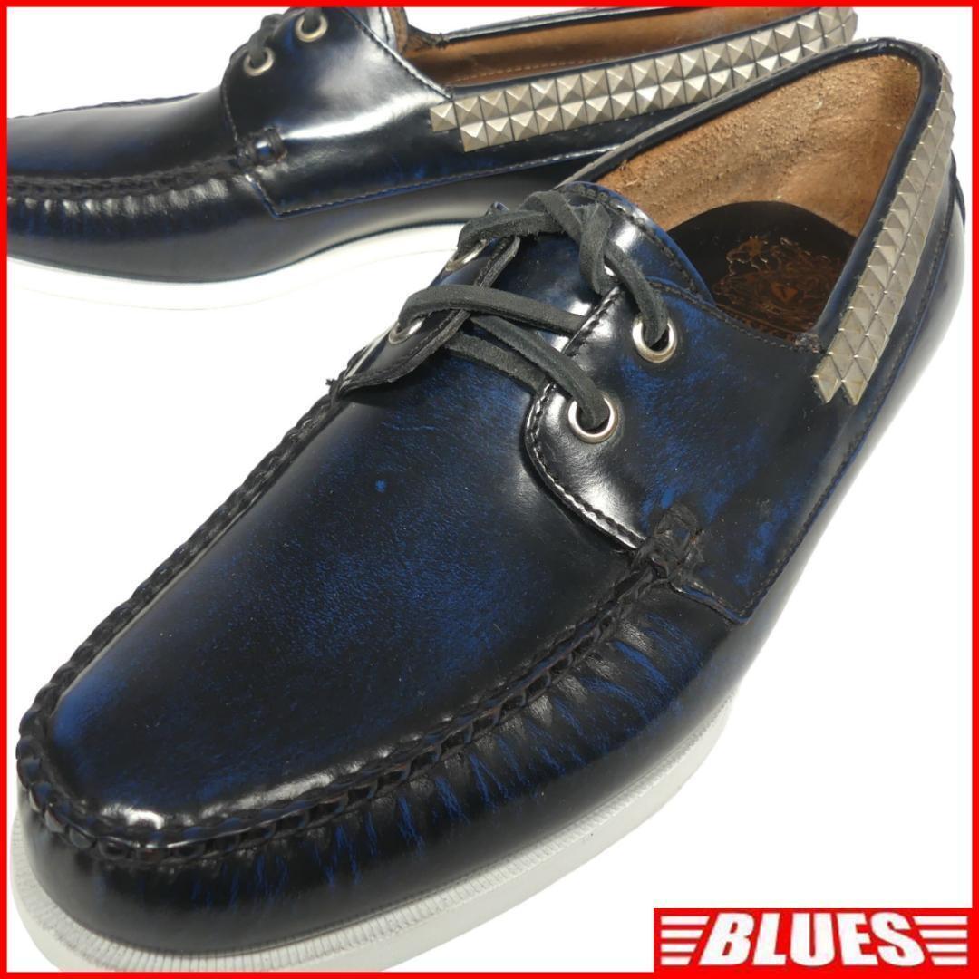 即決★CAMINANDO nano universe 別注★27cm レザーデッキシューズ カミナンド ナノユニバース 9 紺 本革 本皮 ローファー拍卖