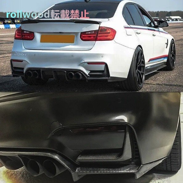 リアバンパー ディフューザー トリム ブラック BMW 3シリーズ 4シリーズ M3 M4 F80 F82 F83 2014-2020 リア スポイラー拍卖